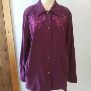 Bob Mackie wearable art embroidered butterflies L